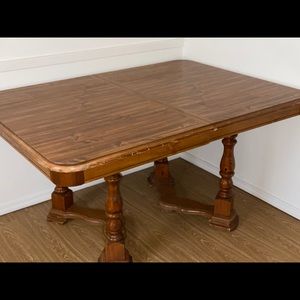 Wooden table and two wooden chairs!